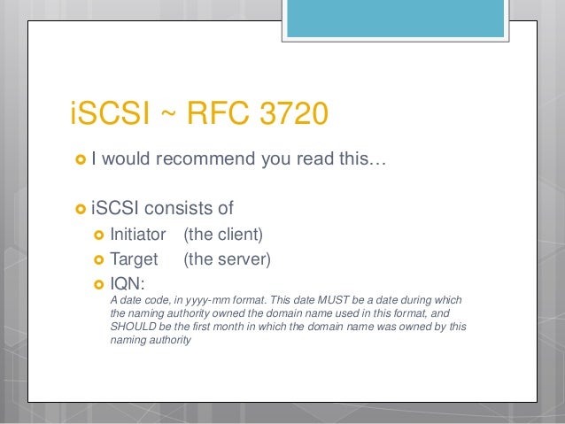 iscsi rfc 3720